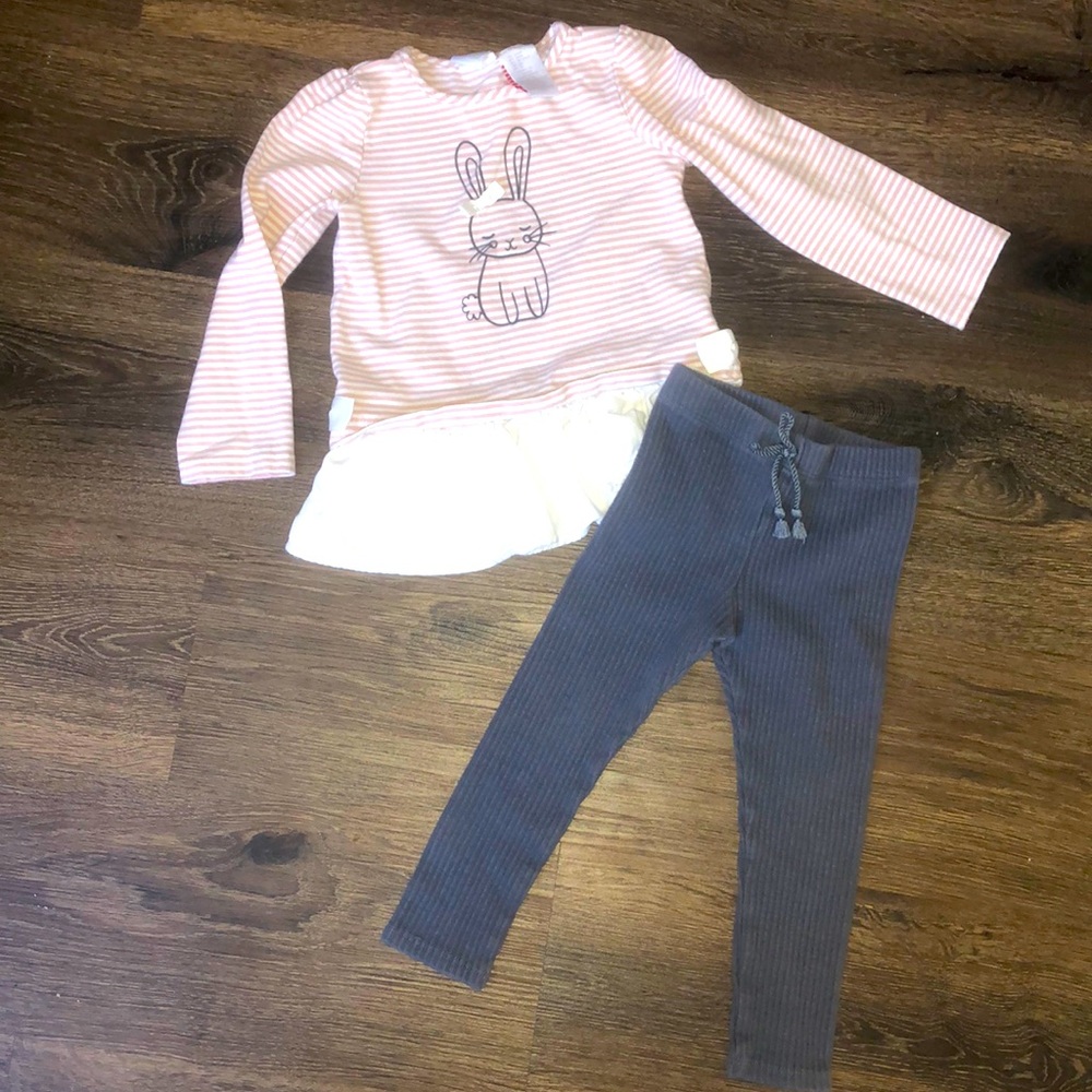 Toddler girl bunny matching set